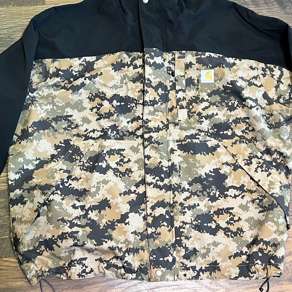 Carhartt Storm Defender Waterproof Rain Jacket Men's XL Hooded Zip Camo - Picture 16 of 16